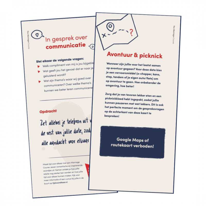 Datekaartjes / Flyers Marriage Course 