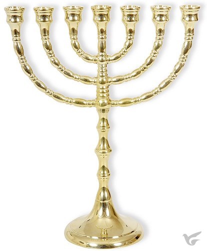 Productafbeelding: voorkant van Menorah 24.5cm goudkleur