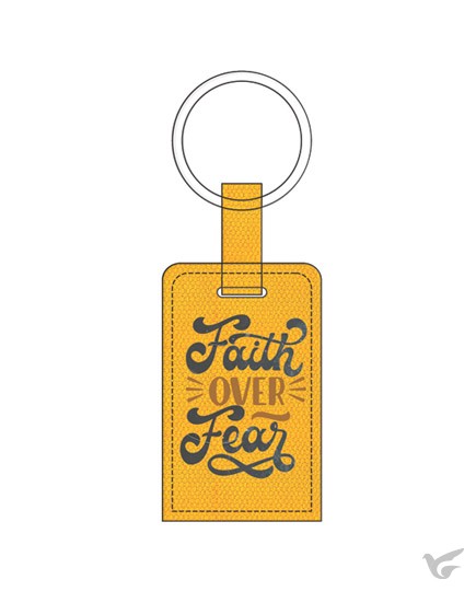 Productafbeelding: voorkant van Luxleather keyring Faith over fear