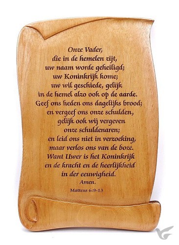 Productafbeelding: voorkant van Wandbord 20x13cm onze Vader